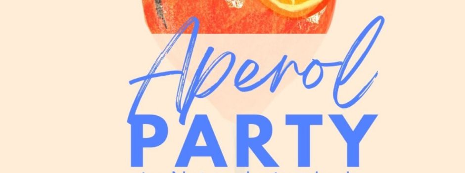 Einladende Grafik mit Schriftzug Aperol-Party
