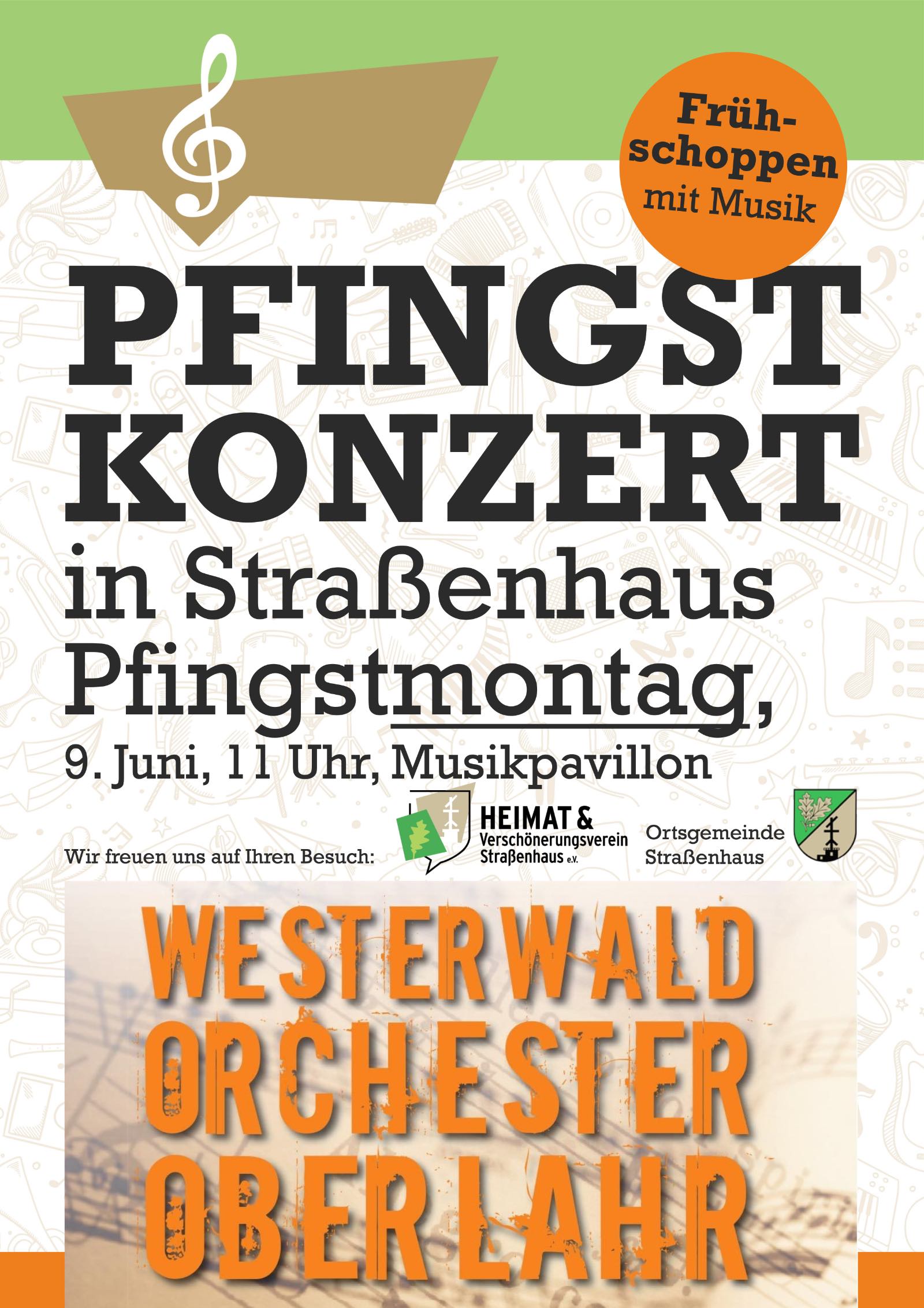 Plakt zum Pfingstkonzert am Pfingsmontag in Straßenhaus